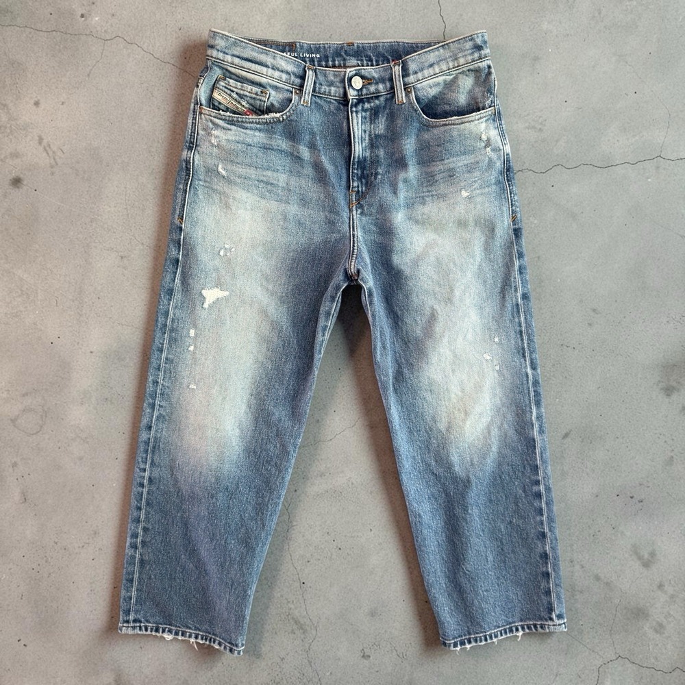 Diesel Jeans Womens 27x25 2016 5 Pocket Boyfriend Fit Distressed Stretch Denim
